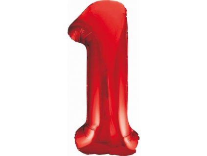 B&C fóliový balónik číslo 1, červený, 85 cm