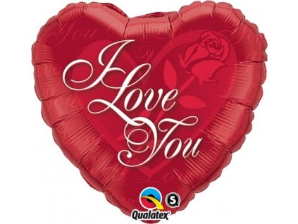 Fóliový balónik 18" QL HRT "Milujem ťa na ružu".