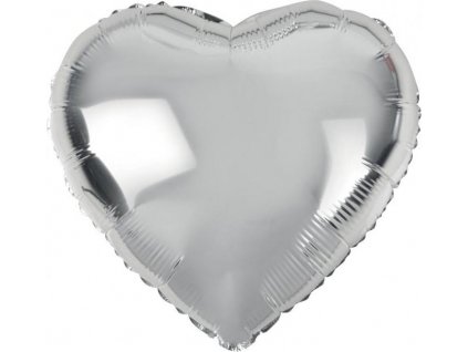 Fóliový balónek "Srdce", stříbrný, 18