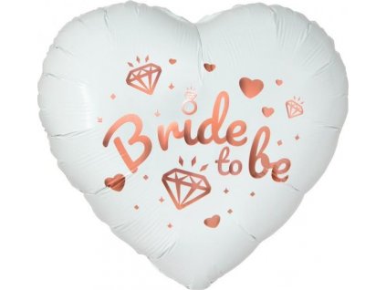 Fóliový balónik Bride To Be (biele srdce), 18