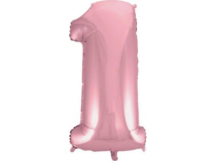 Fóliový balónik "Number 1", ružový, 92 cm