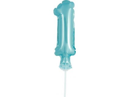 13 cm fóliový balónik na špajli "Číslo 1", modrý KK