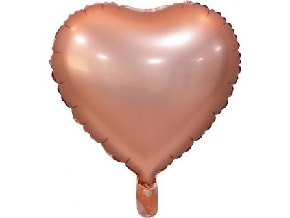 Fóliový balónik "Srdce", matný, ružový a zlatý, 18