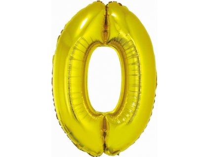 Chytrý fóliový balónek, číslo 0, zlatý, 76 cm