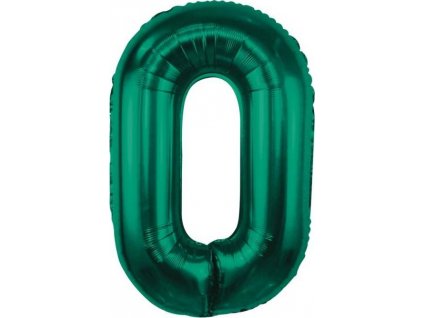 Fóliový balónek B&C, číslo 0, lahvově zelený, 85 cm