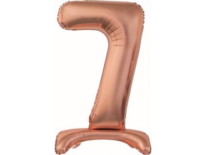 Fóliový balónek B&C Stojací číslo 7, růžový a zlatý, 74 cm KK