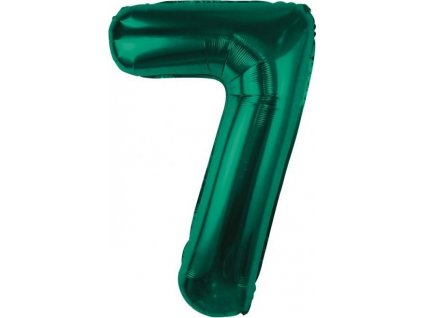 Fóliový balónik B&C, číslo 7, fľaškovo zelený, 85 cm