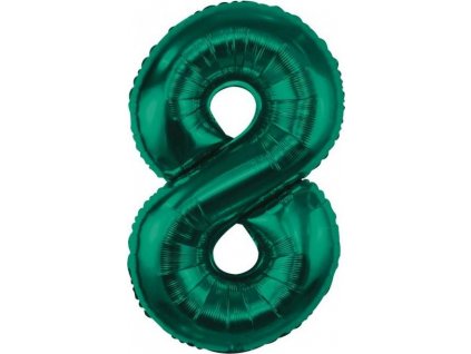 Fóliový balónik B&C, číslo 8, fľaškovo zelený, 85 cm