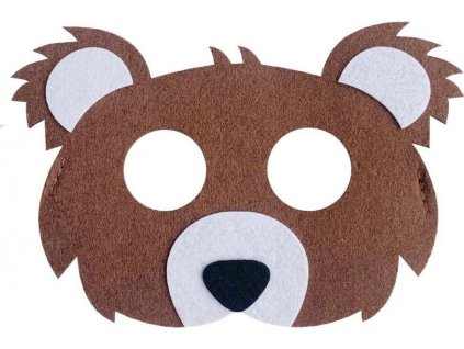 Plstěná maska medvídka, 18x12 cm