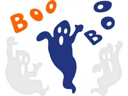 Gelové samolepky "Ghosts - BOO", 20x20 cm / 1 list