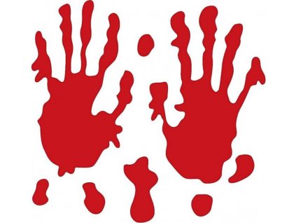 Gelové samolepky "Krvavé ruce", 20x20 cm / 1 list