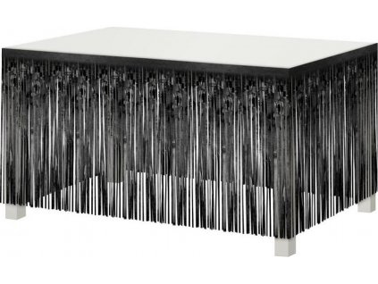 B&C dekorace okraje stolu, třásně, černá, 80x300 cm