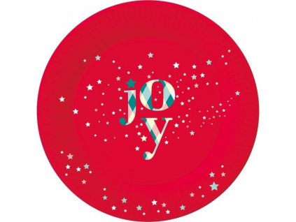 Papierové taniere Joy, červené, 18 cm/6 ks.