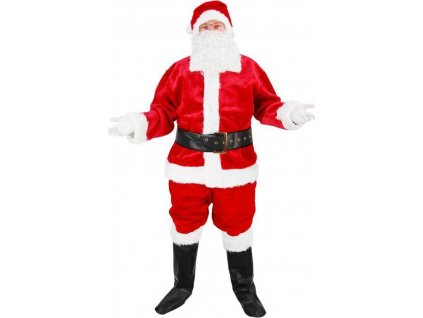 Set "Santa Claus Disguise" (čiapka, mikina, nohavice, fúzy, opasok, návleky na topánky, rukavice, okuliare) veľkosť UN.