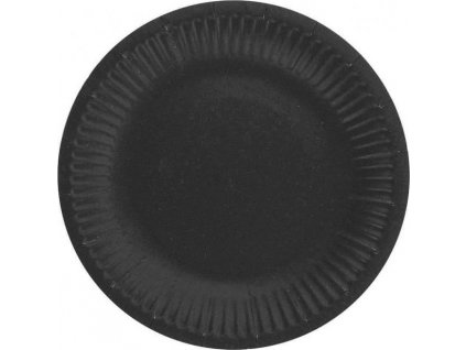 Papírové talíře jednobarevný, černý, 18 cm, 6 ks.