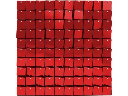 Červený dekorativní panel, černý podklad, 30x30 cm/ 100 čtverců