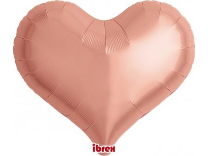 Balón Ibrex Hel, Jelly heart 18", Metallic Rose Gold, 5 ks.