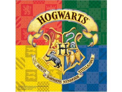 Papierové obrúsky "Harry Potter Hogwarts Houses", rozmer 33 x 33 cm, 20 ks.