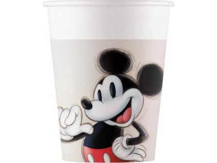 Papírové kelímky (WM) Disney 100 - Mickey & Minnie, 200 ml, 8 ks (štítek SUP)