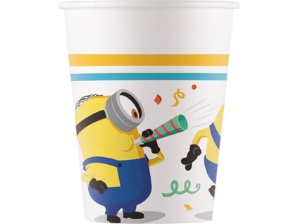 Papírové kelímky (WM) Minions Rise of Gru, 200 ml, 8 ks (štítek SUP)