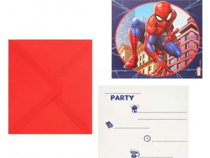 Pozvánky s obálkami "Spiderman Crime Fighter", 6 ks.