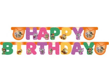 Papierová girlanda "Všetko najlepšie k narodeninám" 44 mačiek