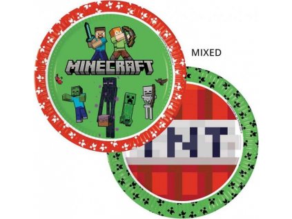 Minecraft papírové talíře, příští generace, 23 cm, 8 ks (bez plastu)