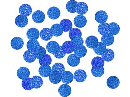 B&C Circles fóliové konfety, 2 cm, 250 g, holografická modrá