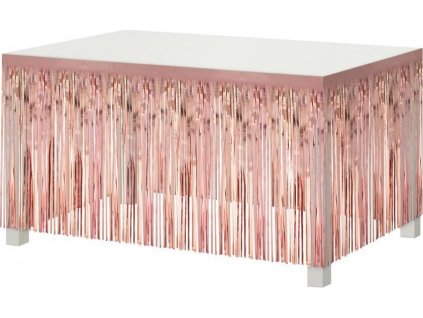 B&C dekorace okraje stolu, třásně, růžové a zlaté, 80x300 cm