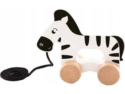 TREFL Edukační dřevěná tahací hračka Zebra