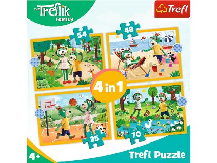 TREFL Puzzle Treflíci na dovolené 4v1 (35,48,54,70 dílků)