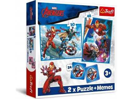 TREFL 2v1 Puzzle Avengers: Hrdinovia v akcii / 30 +48 dielikov + pexeso