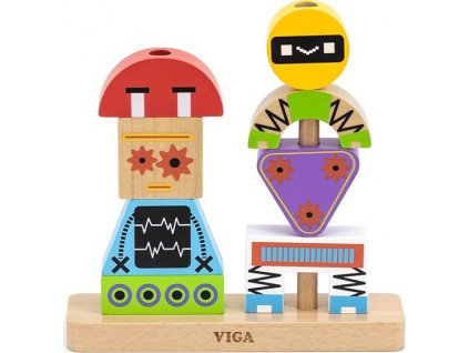 Dřevěné kostky Viga Robot