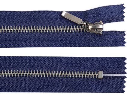 Kovový zip šíře 6 mm délka 14 cm (jeansový)