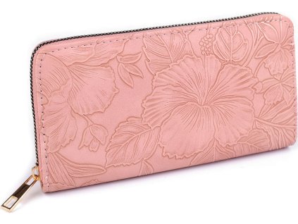 Dámská peněženka 3D květy 9,5x19 cm
