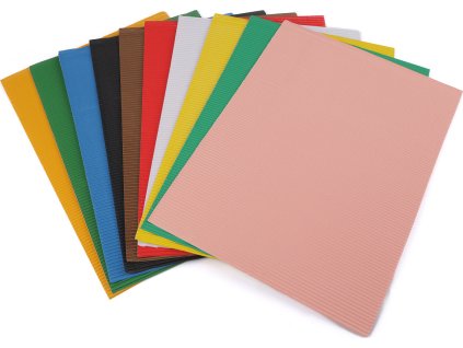 Barevný vlnitý papír mix barev / lepenka