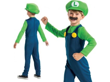 Kostým Luigi Fancy - Nintendo (licencia), veľkosť M (7-8 rokov)