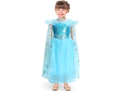 Dětský kostým "Modrá dvorní paní" (šaty) velikost 95-110 cm