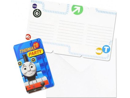 Pozvánky s obálkami Thomas & Friends 8 x 14,1 cm, 6 ks KK
