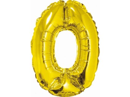 Fóliový balónik "Číslo 0", zlatý, 35 cm