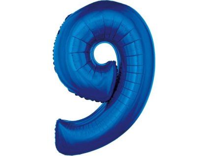 Fóliový balónek "Number 9", modrý, 92 cm