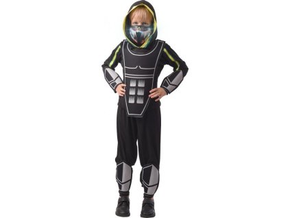 Detský kostým Cyber Hero (mikina, nohavice, maska citlivá na zvuk, brnenie, chrániče rúk a nôh), veľkosť 110/120 cm, KK