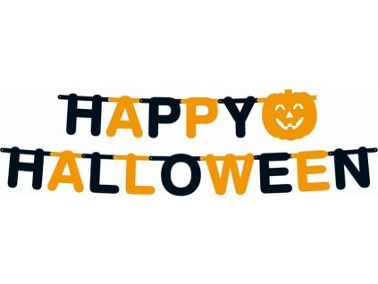 Fóliová girlanda "Happy Halloween", velká písmena, rozměr 350x23 cm