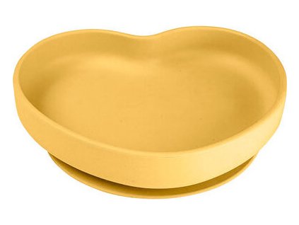 CANPOL babies Silikonový talíř s přísavkou SRDCE žlutý