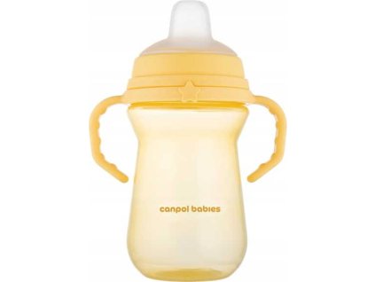 CANPOL babies Hrneček se silikonovým pítkem FirstCup 250ml žlutý