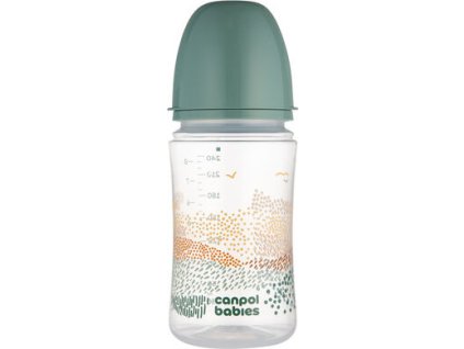 CANPOL babies Antikoliková fľaša EasyStart MOUNTAINS 240ml zelená