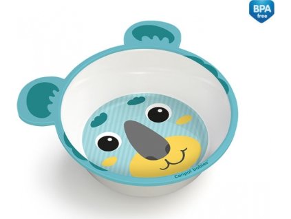 CANPOL babies Melaminová miska protiskluzová s oušky HELLO LITTLE 490 ml zelená