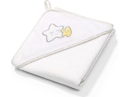 Baby Ono Froté ručník s kapucí 85x85 cm, bílý