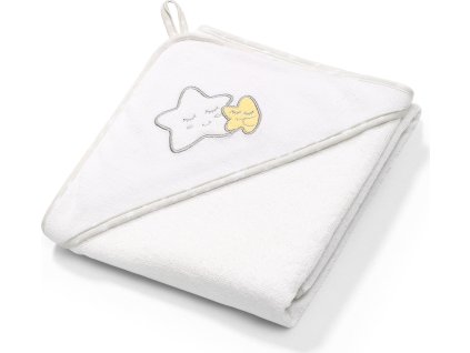 Baby Ono Froté župan - ručník s kapucí 100x100cm, bilý