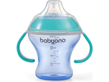 Baby Ono Nevylévací hrníček s měkkým pítkem 180 ml MODRÁ